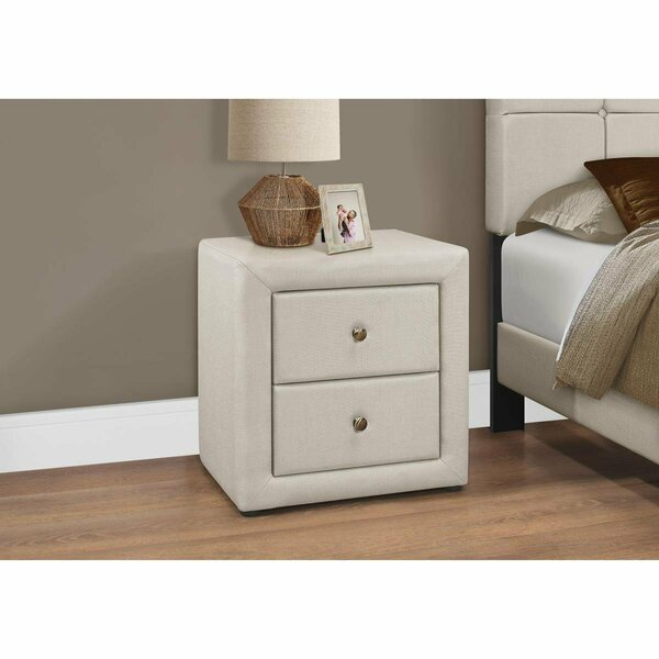Clean Choice 21 in. Bedroom Accent Night Stand, Beige - Linen CL2456400